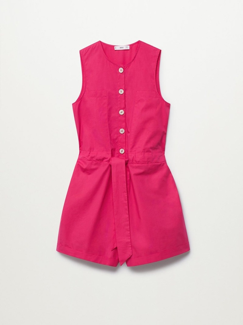 Mango Badu Bright Pink Utility Playsuit Romper Shorts Summer Vacation Streetwear